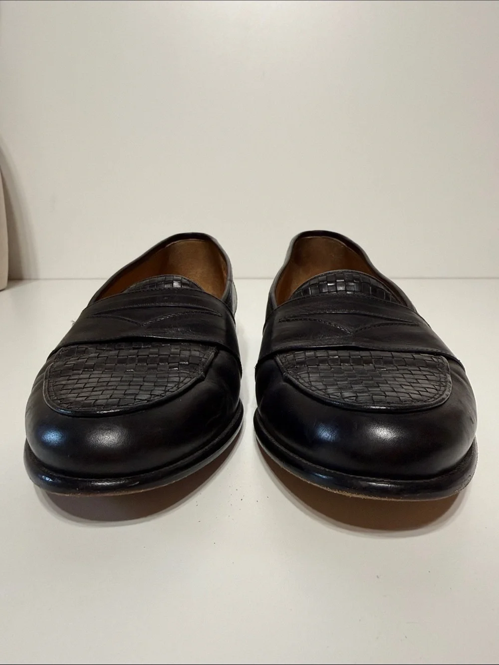 Vintage Basketweave Leather Penny Loafer